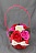 Ла Суисса Корзинка Семь роз - 4 дизайна (в декоре использованы 7 шт. большие розы-мыло , конфеты надежно упакованы, у мыла легкий аромат, влияние на шоколад исключено)