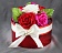 Ла Суисса Семь Роз круглая коробка d-18 см., h- 16 см. (в декоре использованы 7 больших роз-мыло, розы имеют легкий аромат, конфеты надежно упакованы,  влияние на шоколад исключено)