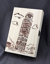 2049 Ла Суисса Пизанская Башня шкатулка деревянная 250 гр.